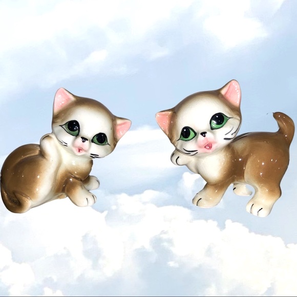 Small porcelain decoration cats - Picture 1 of 4